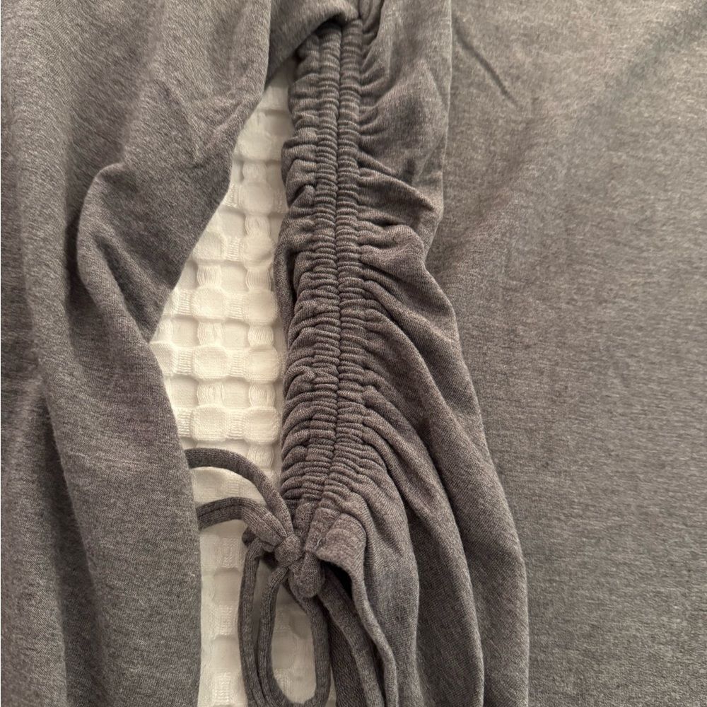 Project Social Gray Off-One-Shoulder Ruched Top - Picture 3 of 6